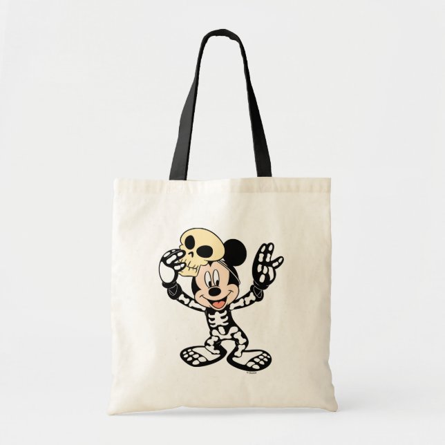 Tote Bag Mickey en costume de squelette d'Halloween (Devant)