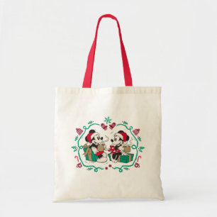 Tote Bag Mickey et Minnie vintages Noël cosy