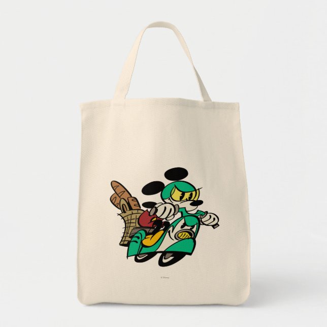 Tote Bag Mickey français | Course à Vespa (Devant)