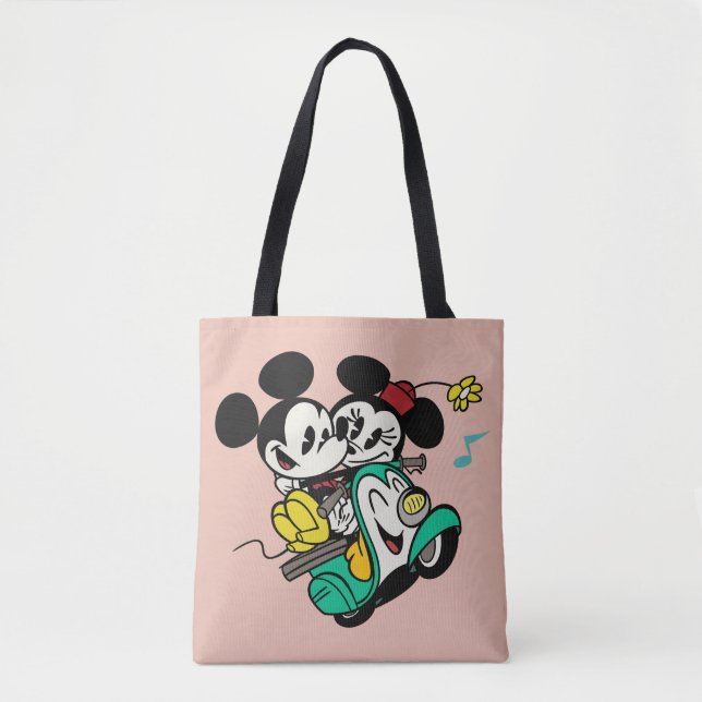 Tote Bag Mickey français | Mickey et Minnie sur Vespa (Devant)