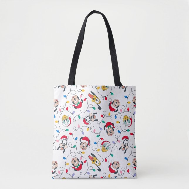 Tote Bag Mickey & Friends | Motif des lumières de Noël (Devant)