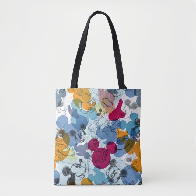 Tote Bag Mickey & Friends | Motif d'esquisse de tête de sou (Devant)