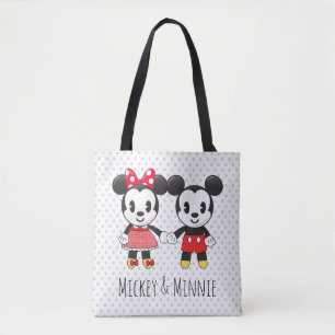 Tote Bag Mickey & Minnie Holding Mains Emoji