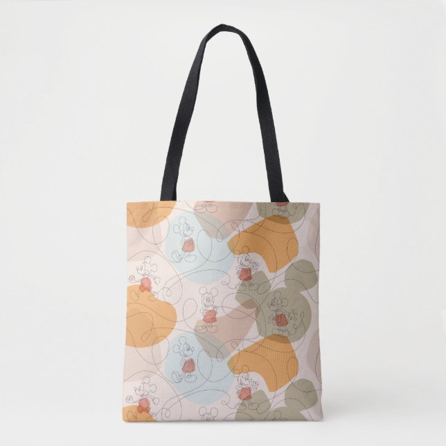 Tote Bag Mickey Mouse Continuous Line Pattern (Devant)