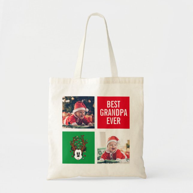 Tote Bag Mickey Reindee Antlers | Meilleur grand-père (Devant)