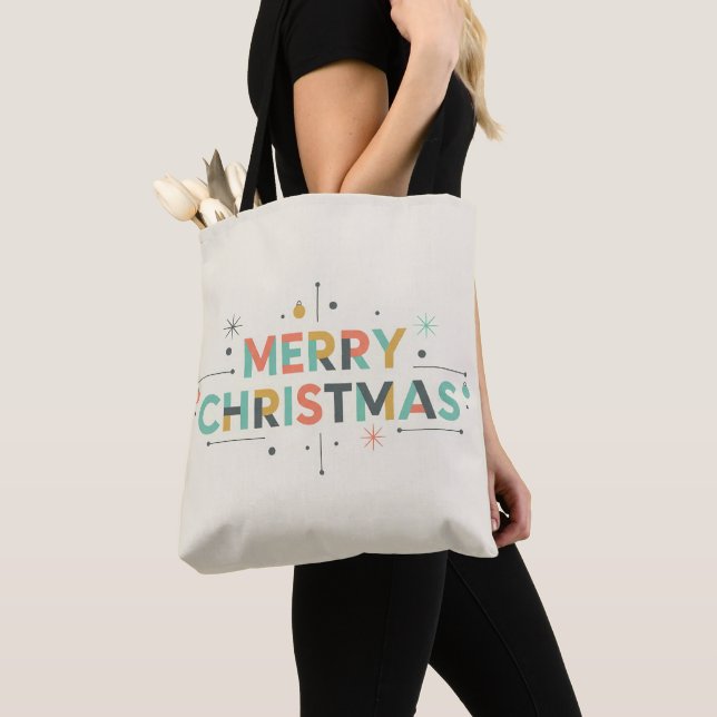 Tote Bag Mid-Century Merry Christmas – Retro Style (De près)