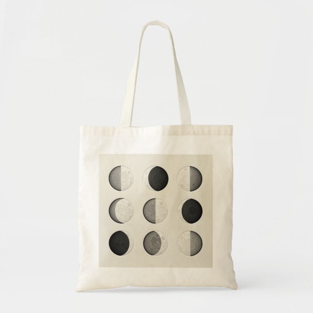 Tote Bag Mid-Century Modern Moon Phases Poster | Bauhaus  (Devant)