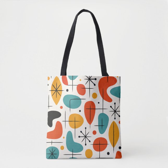 Tote Bag Mid Century Modern Starburst Pattern (Devant)
