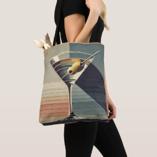Tote Bag Mid Century Moderne 2 Olive Martini Cocktail Heure