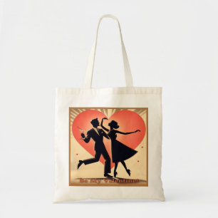 Tote Bag Mid Century moderne Valentine Dancing Couple