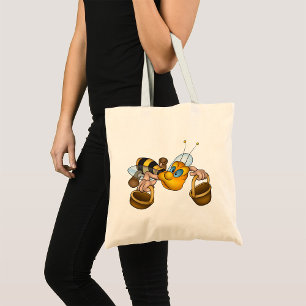 Tote Bag Miel abeille avec paniers Amusants Animation Bee