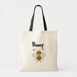 Tote Bag Miel Abeille Jaune et Noir Mignonne Nature tendanc