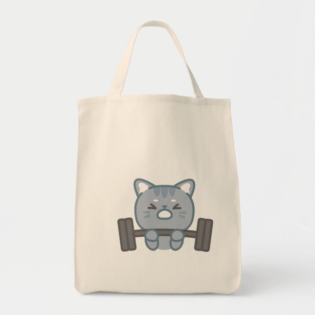 Tote Bag mignon chat gymnase design | chat gym amant design (Devant)