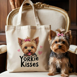 Tote Bag Mignon chiot Yorkshire Terrier Yorkie bisous