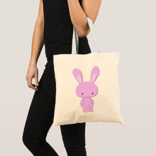 Tote Bag Mignon Kawaii Pastel Violet Toile de Bunny Minimal