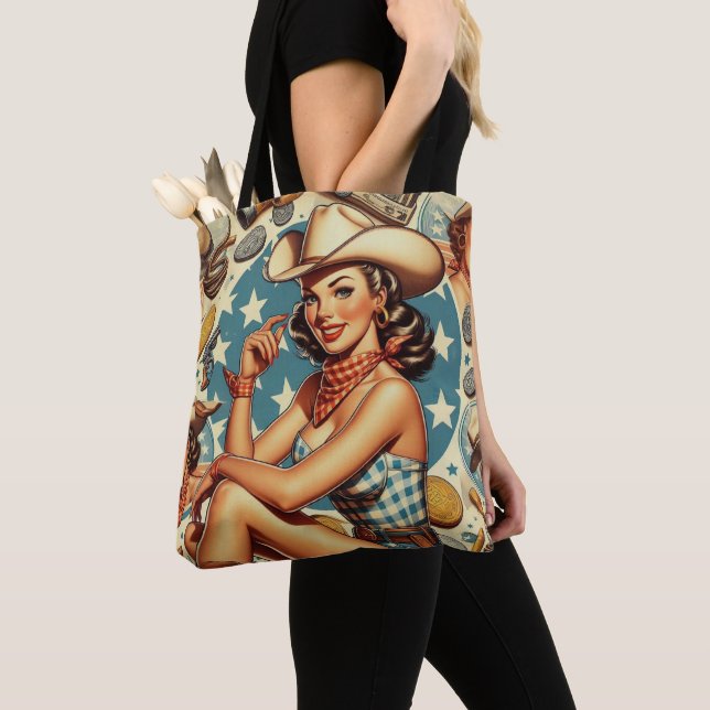 Tote Bag Mignonne fille Vintage (De près)