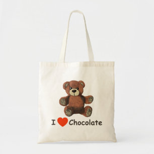 Tote Bag Mignonne I Coeur (Amour) Chocolat Teddy Ours