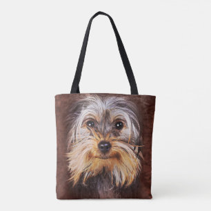 Tote Bag Mignonne Yorkshire Terrier Visage 3D Pour Hommes F