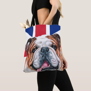 Tote Bag Mignons Bulldog britanniques sur le drapeau Union