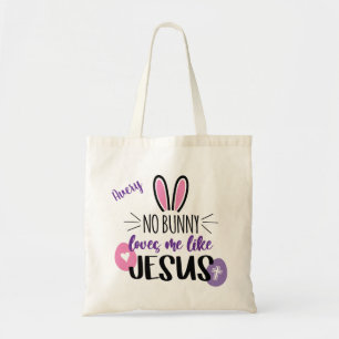 Tote Bag Mignons oeufs de lapin de Pâques Jésus M'aime Pers
