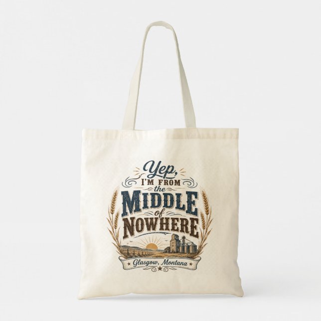 Tote Bag Milieu de nulle part Glasgow Montana Rustique  (Dos)