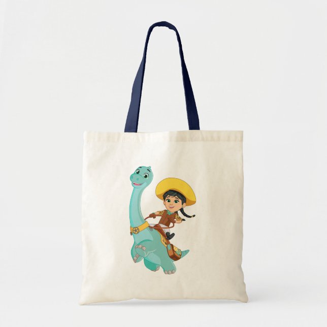 Tote Bag Min & Clover | Joyeux Cowgirl & Brontosaurus Ride (Devant)