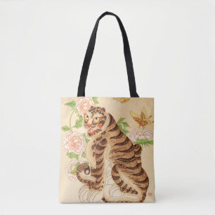 Tote Bag Minhwa Vintage de tigre rayé coréen