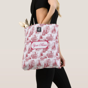 Tote Bag MINI SCHNAUZER Terrier Red Toile avec nom personna