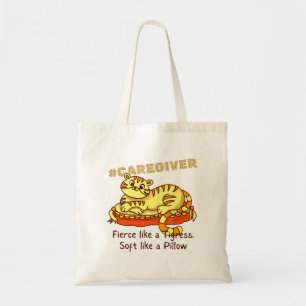Tote Bag Mini-tigresse orange sur Coussin Cartoon