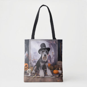 Tote Bag Miniature Schnauzer Citrouilles Halloween Épouvant