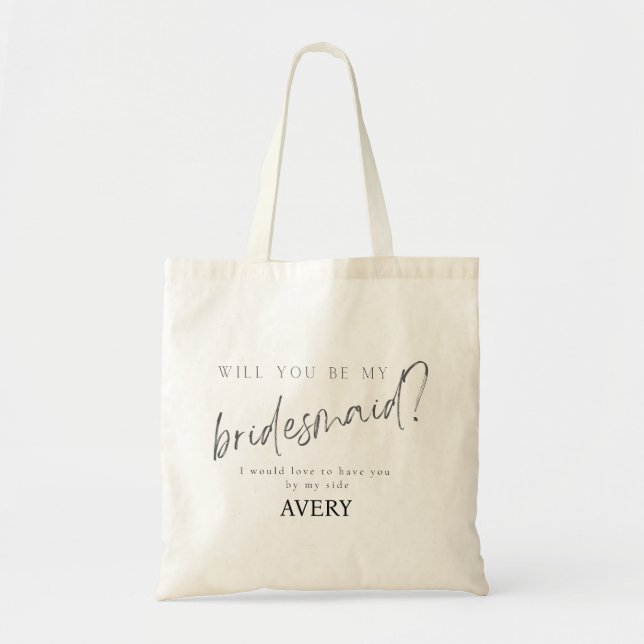 Tote Bag Minimal de la typographie moderne Mariage Bridesma (Devant)