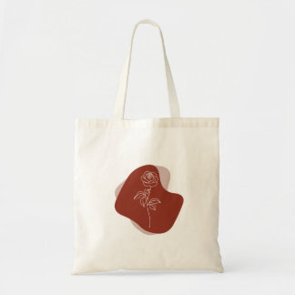 Tote Bag Minimalist  Abstract Boho Rose