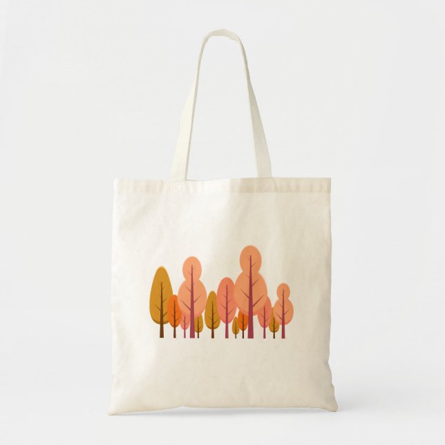 Tote Bag Minimalist Autumn Forest Illustration  (Devant)