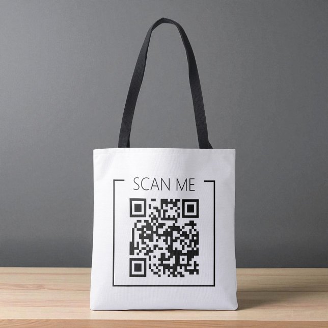 Tote Bag Minimalist QR Code Scan Me Business (Créateur téléchargé)