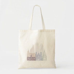 TOTE BAG MINNEAPOLIS SKYLINE POSTER PASTEL