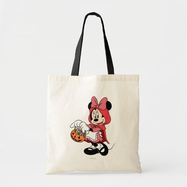 Tote Bag Minnie Souris habillée comme un petit chapeau roug (Devant)