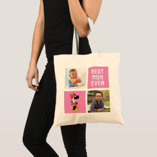 Tote Bag Minnie Souris Rouge Polka Dot   Meilleure maman ja