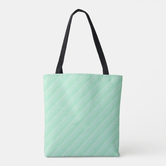 Tote Bag Mint Green Stripes Design moderne Modèle tendance (Dos)