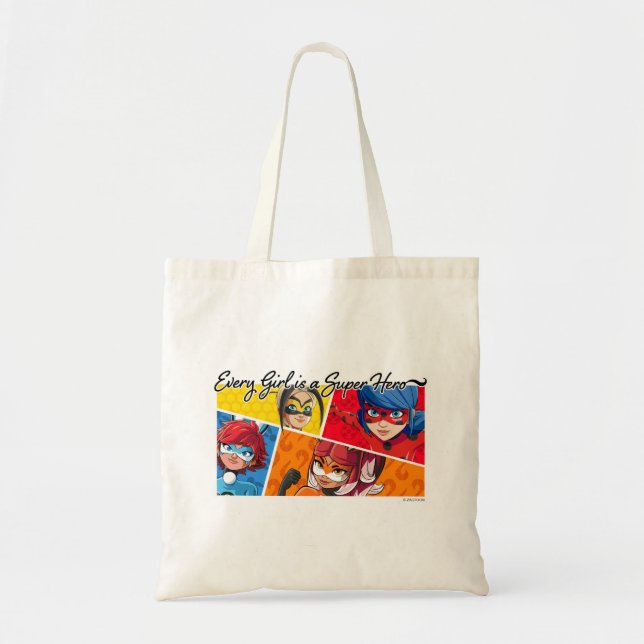 Tote Bag Miraculeux Chaque fille est un super héros (Devant)