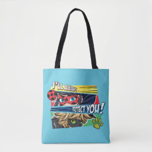 Tote Bag Miraculous Ladybug & Cat Noir toujours vous protég