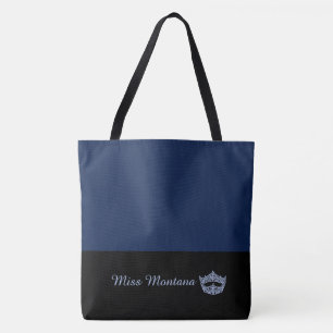 Tote Bag Miss America comme couronne bleue givré grande mar