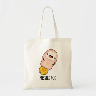 Tote Bag Missile Toe Cute Mistletoe Pun