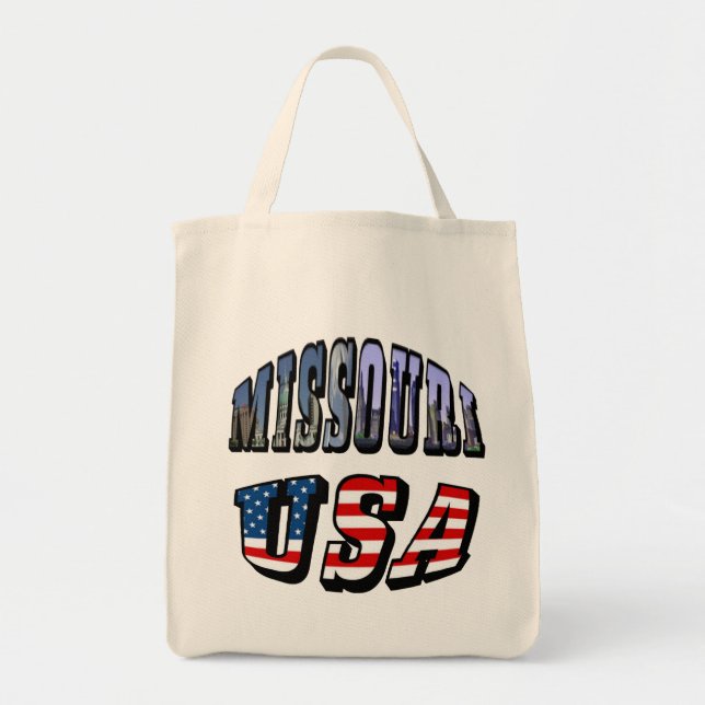 Tote Bag Missouri Picture et USA Text (Devant)