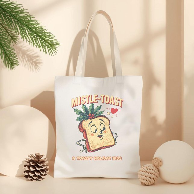 Tote Bag Mistle-toast – Funny Christmas Mistletoe Pun  (Créateur téléchargé)