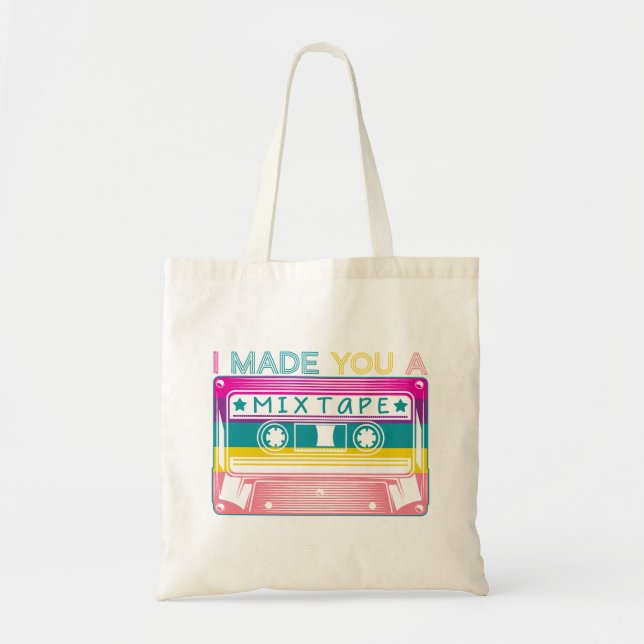 Tote Bag Mix Tape Retro 80s Nostalgie Vieux School Music (Devant)