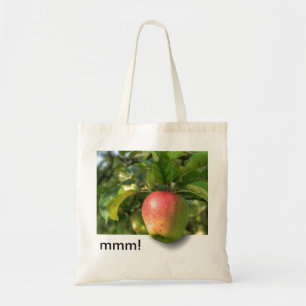 Tote Bag mmm ! Apple Hanging Off Tree Texte personnalis