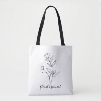 tote bag mockup with flower natural