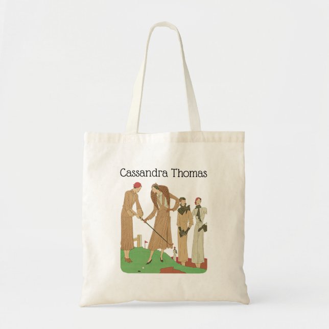 Tote Bag Mode 1920 Femmes à la mode Jouer au golf (Devant)