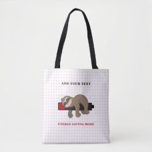 Tote Bag Mode d'économie d'énergie   Modèle de paresseux dr