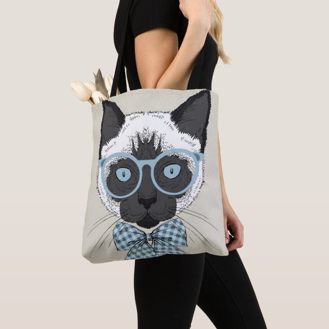 Tote Bag Mode Smart de chat siamois (De près)